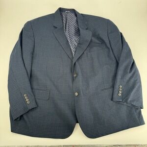 Oak Hill Men's 3XL PR 54 56PR Blue Plaid‎ Blazer Jacket Suit Sport Coat